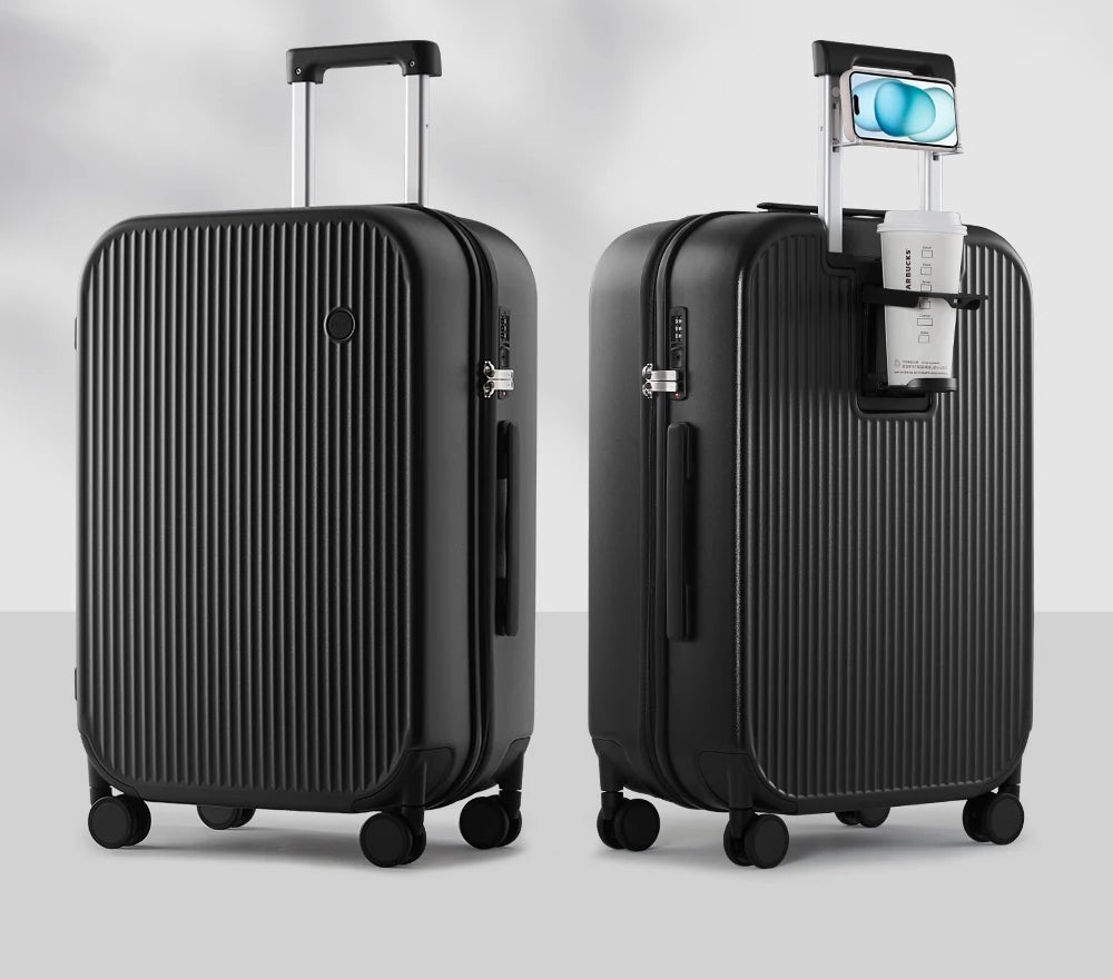 Valise cabine La Nomade - Porte-gobelet et support téléphone