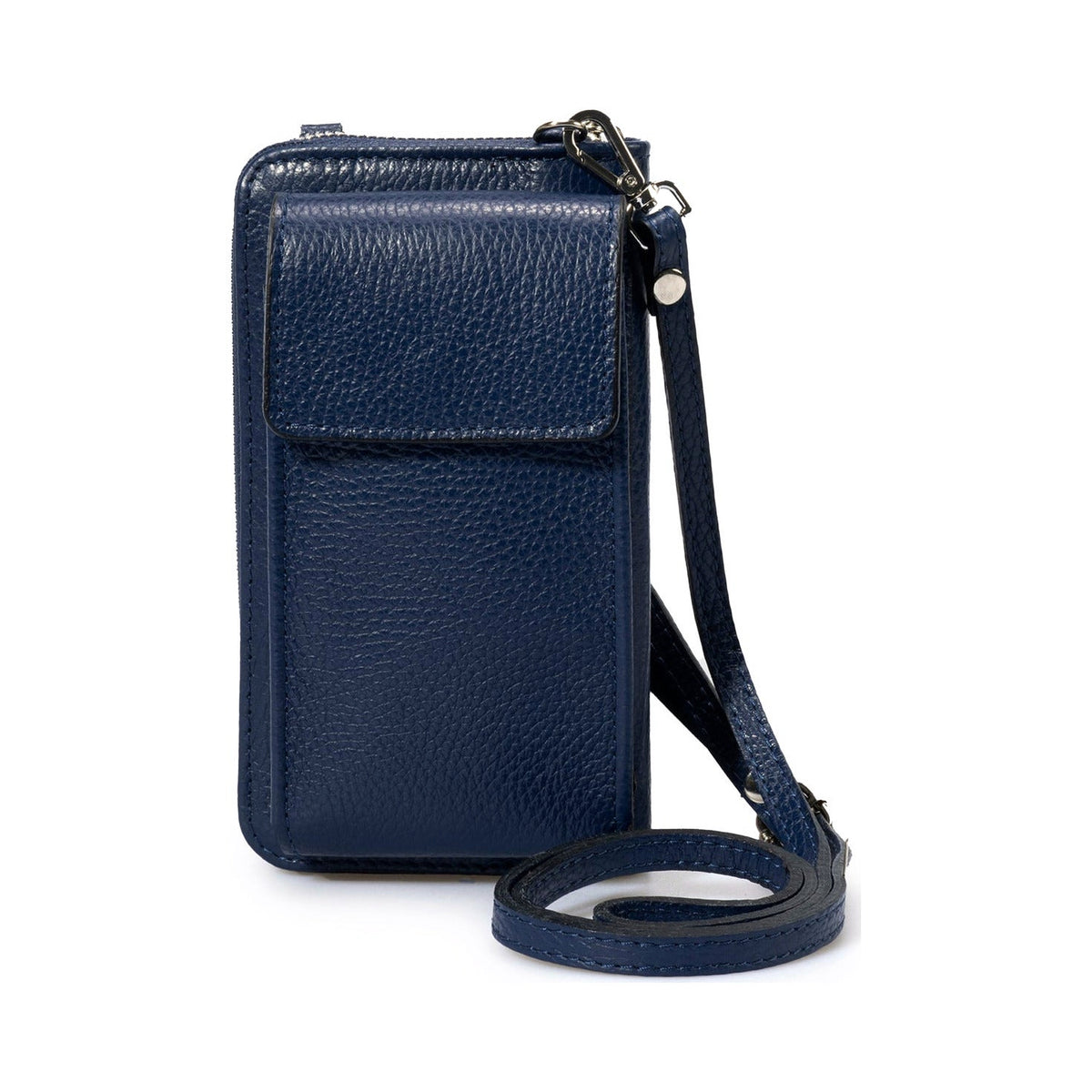 Sac bandoulière La Riviera - cuir, Made in Italy - Bleu