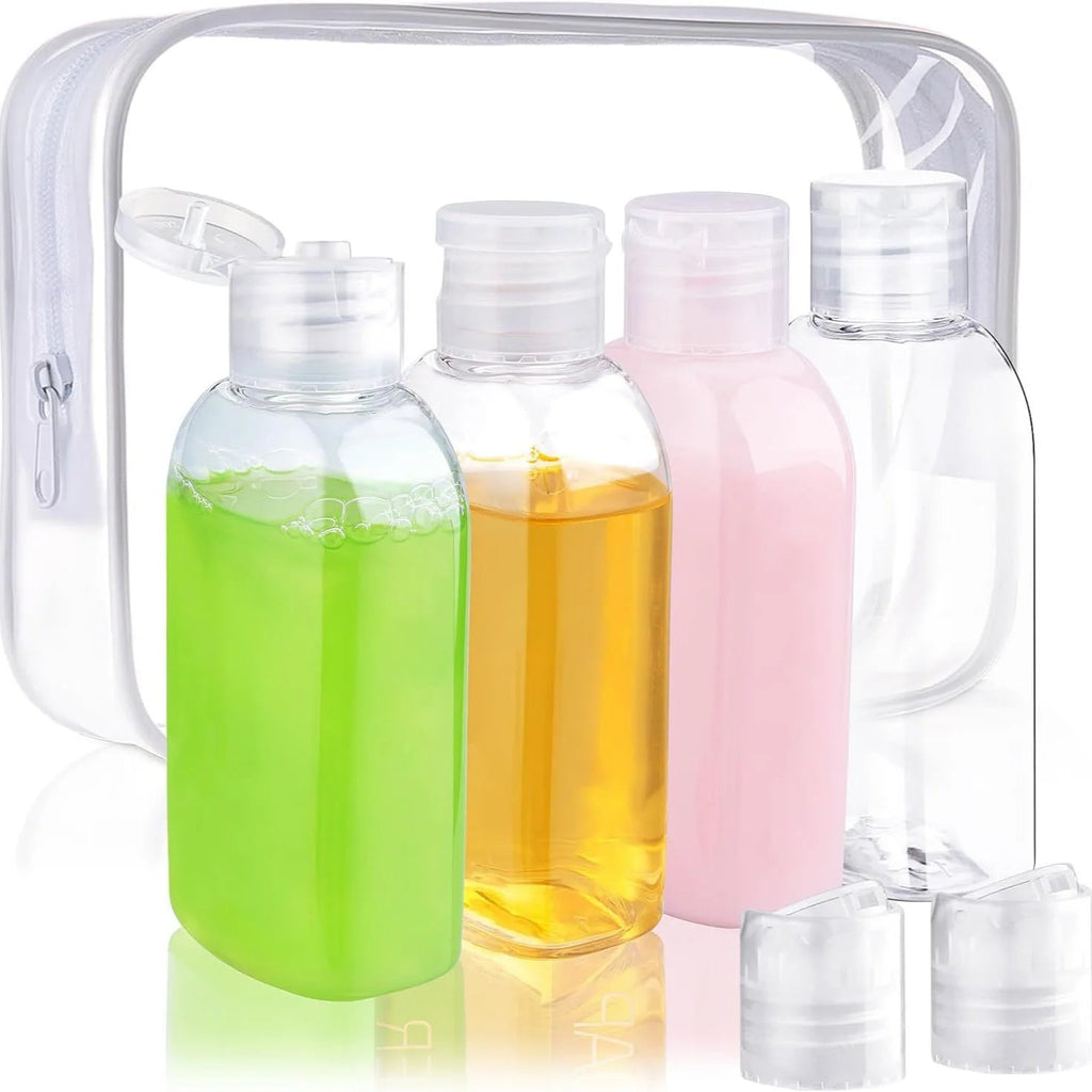 Flacons de voyage 100 ml (lot de 4) - Transparent, flacons remplis