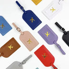 Étiquette bagage cuir gaufré - ensemble des coloris